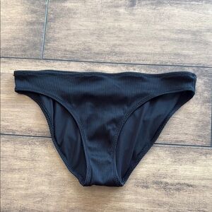 Aerie Black Ribbed Bikini Bottom